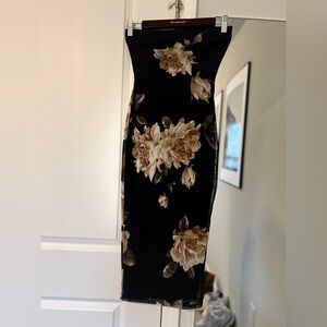 Bodycon Floral Midi Tube Dress